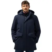 State of Art parka jas donkerblauw effen