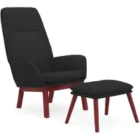 vidaXL Relaxstoel met voetenbank stof zwart
