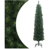 vidaXL Kunstkerstboom met standaard smal 180 cm PVC groen
