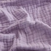 Famanu – Mousseline katoenen deken in king formaat, zacht en ademend gaas beddengoed voor alle seizoenen, lavendelkleur 275 cm x 230 cm