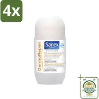 Sanex Advanced - Dermo Repair - Deodorant Roller - 24h Anti-Transpirant - 0% Alcohol - 50 ml - Voordeelverpakking - 4 stuks - Huidherstellende deodorant - Advanced Dermo Repair
