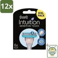 Wilkinson - Navulmesjes Intuition Sensitive Touch - Met Verzorgende Gel - 6 scheermesjes - Voordeelverpakking - 12 stuks - Verzorgende gel - Aloe vera