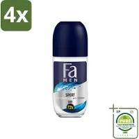 Fa Men - Sport - Deodorant Roller - Citrus Green - 50 ml - Voordeelverpakking - 4 stuks - Deodorant - Mannen deodorant
