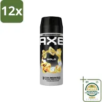 Axe - Deodorant Spray - 72hrs Anti Sweat - Anti White Marks - Gold - 150 ml - Voordeelverpakking - 12 stuks - Gold - Oud wood