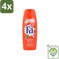 Fa - Paradise Moments - Douchecrème - Hibiscusbloem - 250 ml - Voordeelverpakking - 4 stuks - Douchecrème - Hibiscus