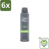 Dove Men+Care - Extra Fresh - Deospray - Anti-Transpirant - 150 ml - Voordeelverpakking - 6 stuks - Deodorant - Antitranspirant