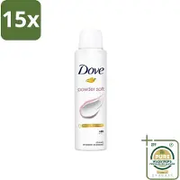 Dove 15 x - Deospray - Powder Soft - 150 ml - Grootverpakking - Deodorant - Poeder - Oksels - Transpiratie - Geur