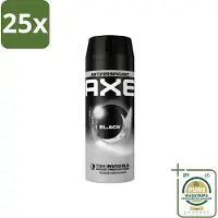 Axe 25 x - Deodorant Spray - 72hrs Anti Sweat - Black - 150 ml - Grootverpakking - Anti Transpirant Spray - Zweet Bescherming - 72 Uur Bescherming - Citroen Geur - Munt Geur