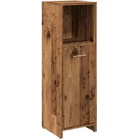 vidaXL Badkamerkast 30x30x95 cm bewerkt hout oud houtkleurig
