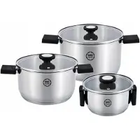 MG HOME RVS Kookpannenset HANDY met opvouwbare handvatten - 6 stuks