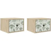 vidaXL Wandkastje voor Bed GOTHA 2 st Sonoma Eiken 36 x 33 x 25 cm