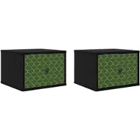 vidaXL Wandkastje voor Bed GELEEN 2 st Zwart eiken 36 x 33 x 25 cm