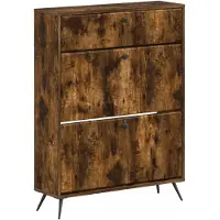 vidaXL Schoenenkast BREDA 78 x 24 x 103 cm Bewerkt hout Gerookt eiken