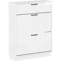 vidaXL Schoenenkast HOORN 78 x 24 x 100 cm Bewerkt hout Hoogglans Wit