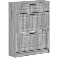 vidaXL Schoenenkast UTRECHT 78 x 24 x 100 cm Bewerkt hout Grijs Sonoma