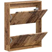vidaXL Wandgemonteerde Schoenenkast HOORN 71 x 17 x 86 cm Bewerkt hout