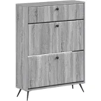 vidaXL Schoenenkast BREDA 78 x 24 x 103 cm Bewerkt hout Grijs Sonoma