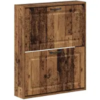 vidaXL - Wandgemonteerde - Schoenenkast - UTRECHT - 71 - x - 17 - x - 86 - cm - Oud - hout