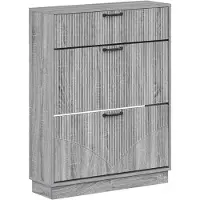 vidaXL Schoenenkast HOORN 78 x 24 x 100 cm Bewerkt hout Grijs Sonoma
