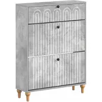 vidaXL Schoenenkast ALKMAAR 78 x 24 x 103 cm Bewerkt hout Betongrijs