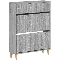 vidaXL Schoenenkast DELFT 78 x 24 x 103 cm Bewerkt hout Grijs Sonoma