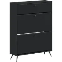 vidaXL Schoenenkast BREDA 78 x 24 x 103 cm Bewerkt hout Zwart