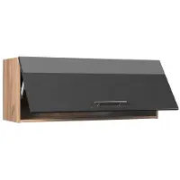 Vicco Hangkast Fame-Line, Antraciet Hoogglans/Goudkleurig Eiken, 100 cm