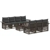 vidaXL Tuinbank Set 8 st Grijs poly rattan