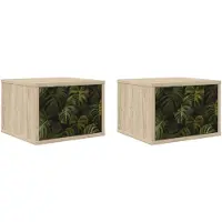 vidaXL Wandkastje voor Bed ELBURG 2 st Sonoma Eiken 36 x 33 x 25 cm