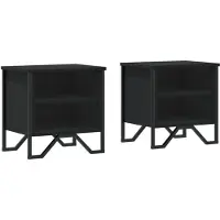 vidaXL Nachtkastjes 2 st 40x30x40 cm bewerkt hout zwart