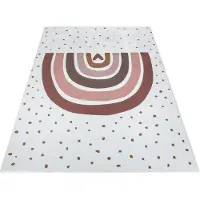 Muratap Kindervloerkleed boho regenboog multi wasbaar antislip- 80x150 cm