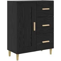 vidaXL Dressoir Zwart eiken 69,5 x 34 x 90 cm Bewerkt hout