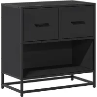 vidaXL Nachtkastje 60x31x60 cm bewerkt hout en metaal zwart