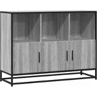 vidaXL Dressoir 100x35x76 cm bewerkt hout grijs sonoma eikenkleurig