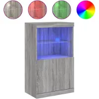 vidaXL Dressoir met LED-verlichting 60,5x37x100 cm grijs sonoma eiken