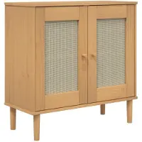 vidaXL Dressoir SENJA 80x35x80 cm rattan look massief grenenhout bruin