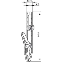 Sks Hirschmann HM3411 - Geïsoleerde Krokodillenklem - Aansluiting Ø 4mm - Rood
