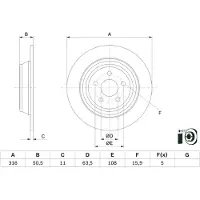 Bosch Remschijf 0 986 479 D47 achter, volledig, sterk gecarboniseerd, 1 Stuk