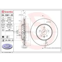 Brembo Remschijf 09.C981.23 voorkant, geventileerd, sterk gecarboniseerd, 1 Stuk