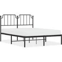 vidaXL Bedframe met hoofdbord metaal zwart 150x200 cm