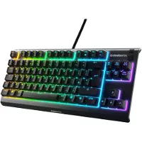SteelSeries Apex 3 TKL Gaming-toetsenbord – RGB - Compact tenkeyless-formaat – 8 zones RGB-verlichting – Water- en stofbestendig – Zeer stille gaming-switches - UK-lay-out (QWERTY) - Zwart