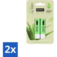 Sence 2 x – Lippenbalsem – Aloë Vera – Verzorgend - Lippenbalsem Aloë Vera - Droge Lippen Verzorgen - Uitdroging Voorkomen - Lippen Beschermen - Lippen Hyderatatie