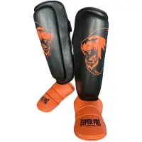 Super Pro Combat Gear Scheenbeschermer Nations Holland PU zwart - oranje L