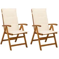 vidaXL Ligstoelen voor Tuin 2 st Naturel Massief Acacia Hout