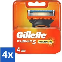 Gillette 4 x - Fusion 5 Power - Langdurige scherpte - 4 Navulscheermesjes - Scheermesjes - Navulmesjes - Scherpe Mesjes - Anti-frictie - Precisietrimmer