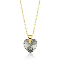 Montebello Ketting Aella HG91 - 925 Zilver Verguld - Swarovski Hart - Ø10mm - 40cm