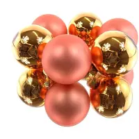 Kaemingk kerstballen warm oranje 3x glans & 3x mat Ø 8 cm glas 6-delig