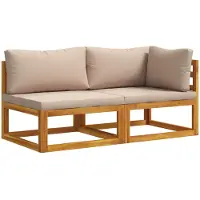 vidaXL Modulaire bankset met kussens 2 st 2-zits Massief Acacia Hout