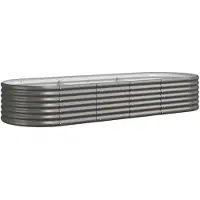 vidaXL Plantenbak 224x80x36 cm gegalvaniseerd staal grijs