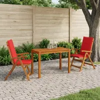 vidaXL Tuin Eettafel Set Naturel Massief Acacia Hout